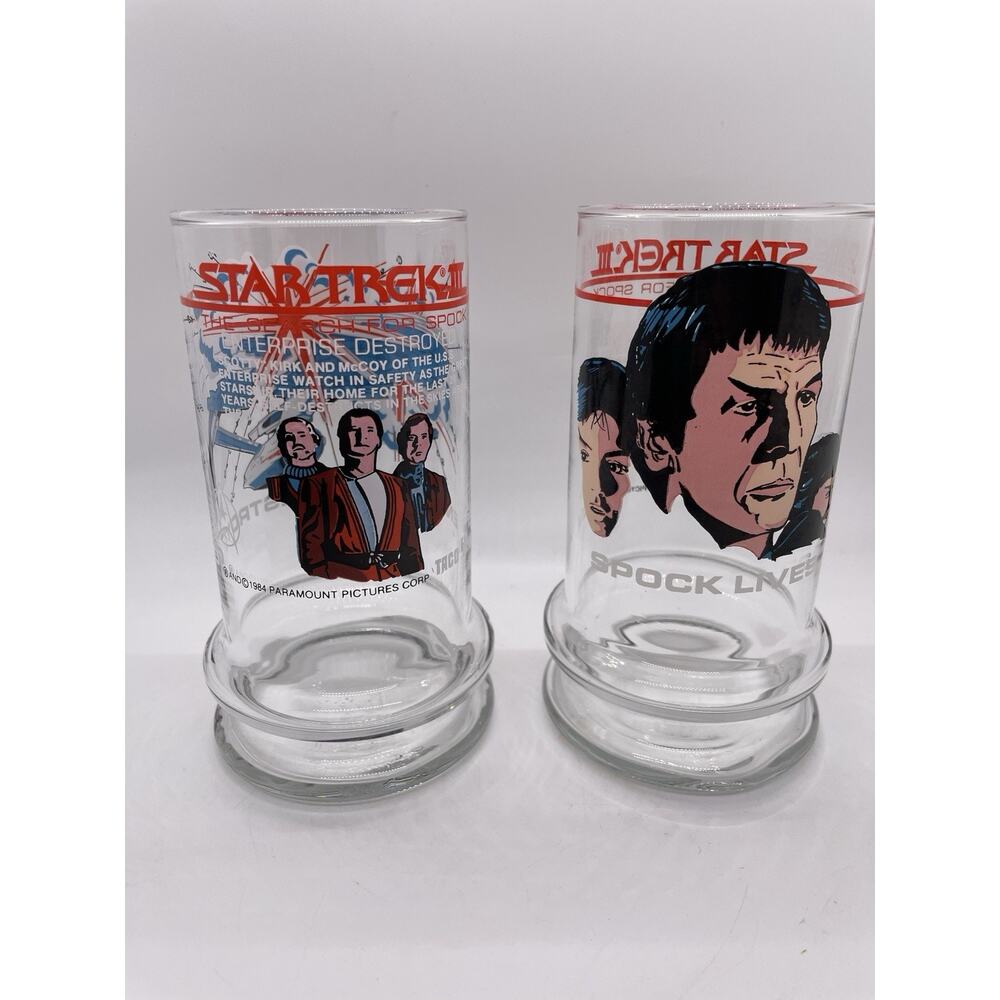 Star Trek III The Search for Spock - Glass - Lot of 2 - Taco Bell - 1984